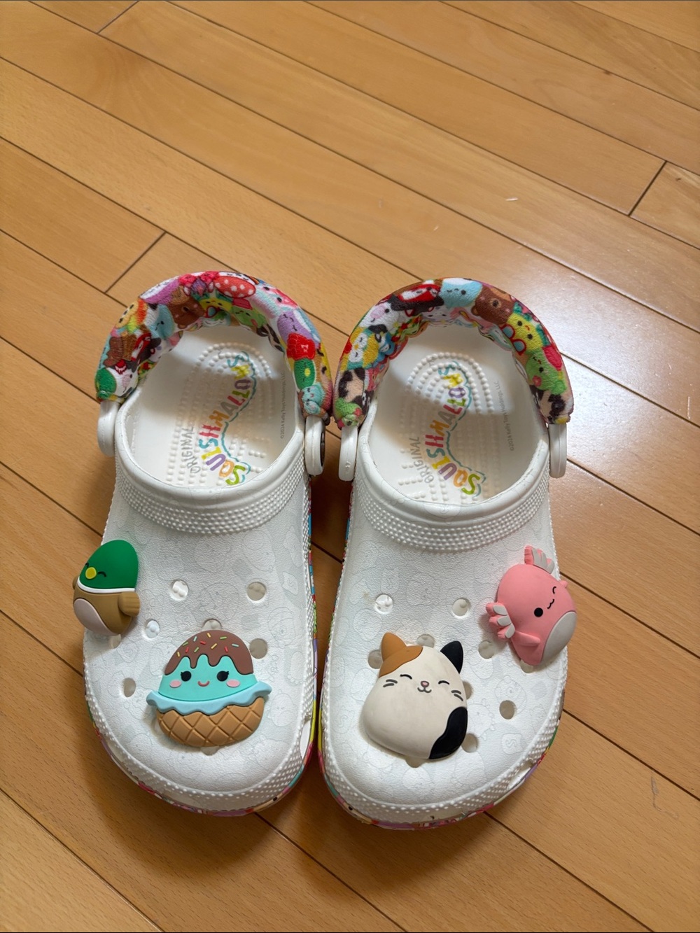CROCS x Squishmallos Women or kids White Crocs with Colorful Charms